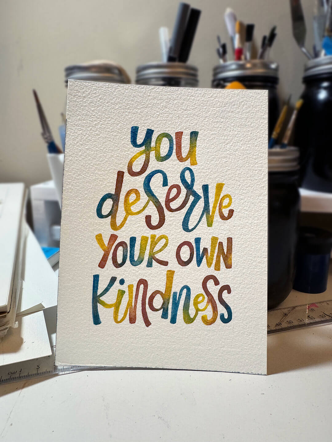 Wellbeing Watercolor Painting: You deserve your own kindness